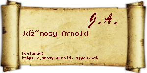 Jánosy Arnold névjegykártya