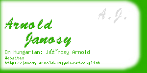 arnold janosy business card